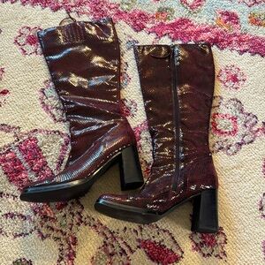VNT Justin Miles Tall Shaft Red Snakeskin Boot